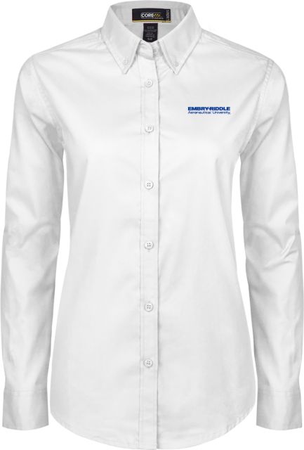 Embry Riddle Prescott Ladies Twill Button Down Long Sleeve University Mark - ONLINE ONLY